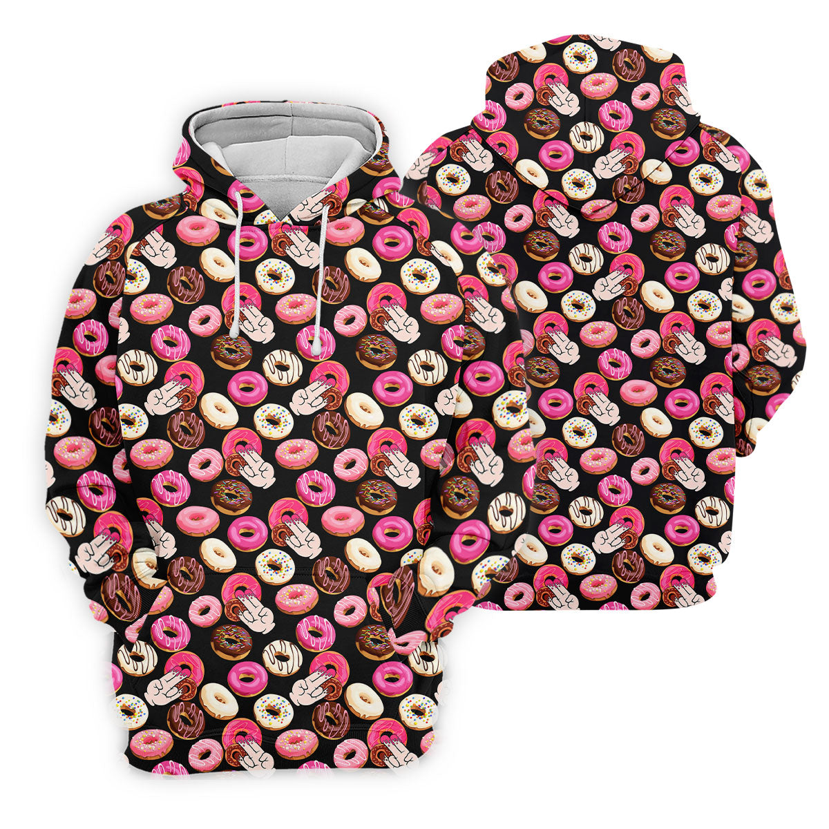 Funny Donut Adult Humor Black And Pink Fun Golf Shirts For Men, Valentines Golf Gift, Polo ShirtFor Men