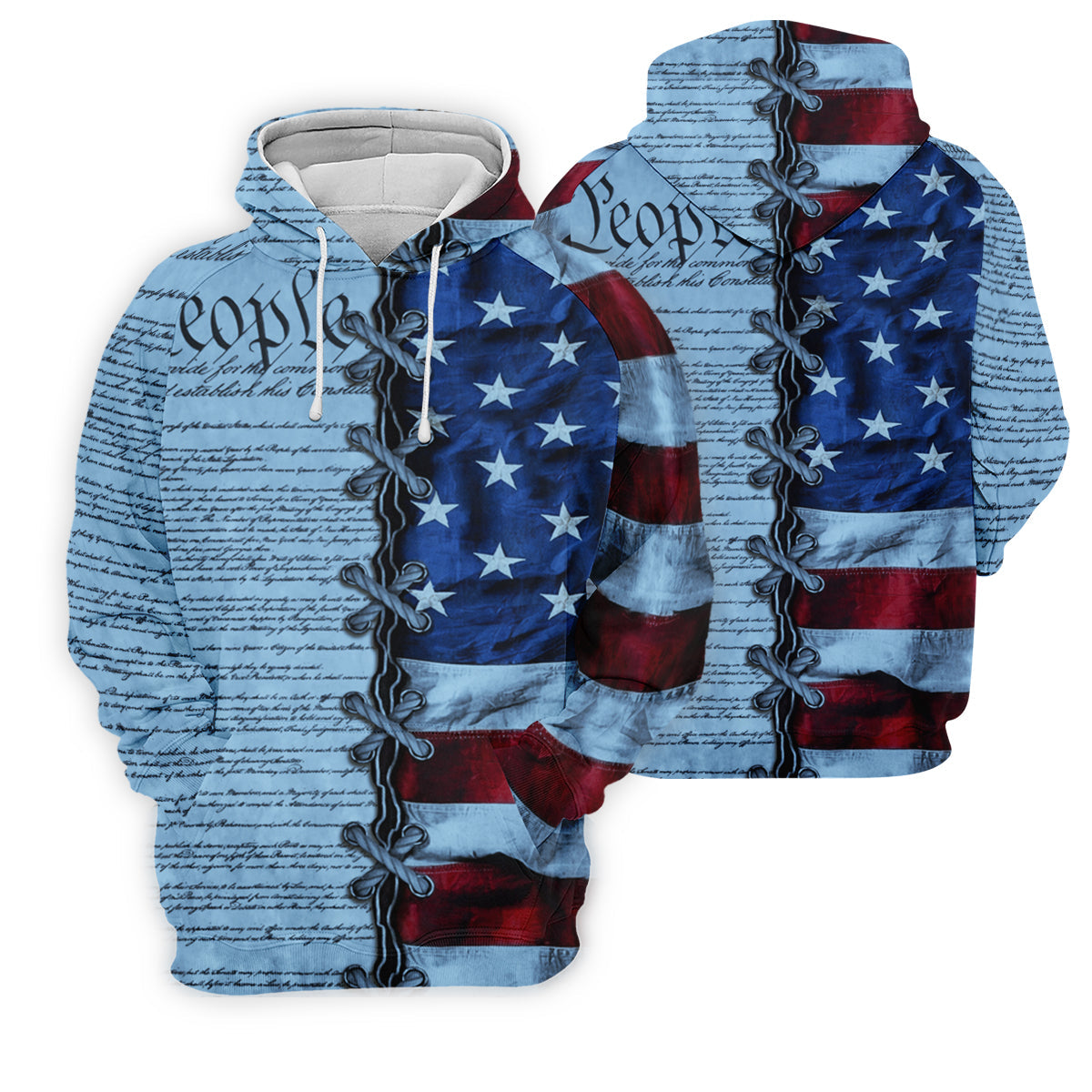We The People Preamble Patriotic 4th Of July Blue Golf Shirt, 250th Anniversary Golf Shirts For Men
