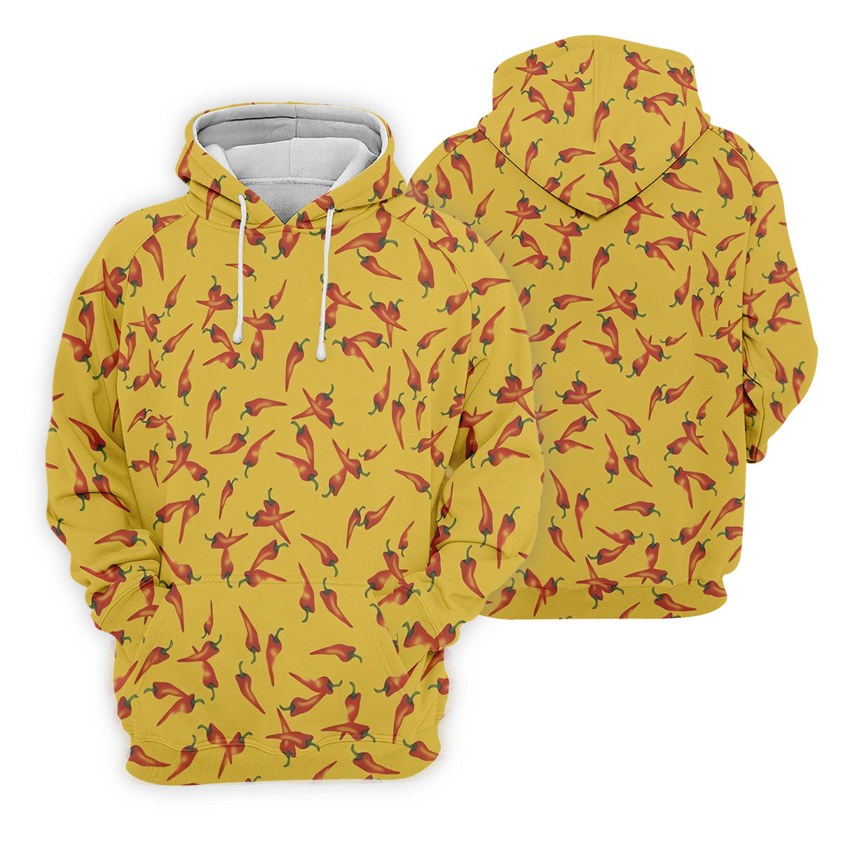 Red Chilli Yellow Hawaiian Golf Shirt, Summer Vibe Golf Shirts For Men, Polo Shirtor Men