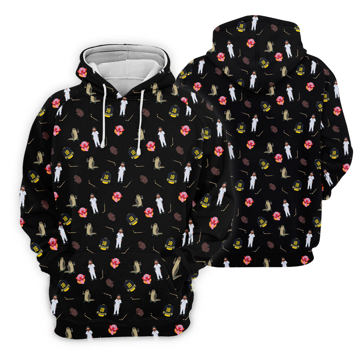 Sport Movie Character Funny Aligator Clown Head Black Golf Shirt, Men's Funny Golf Shirts, Golf Shirts For Men