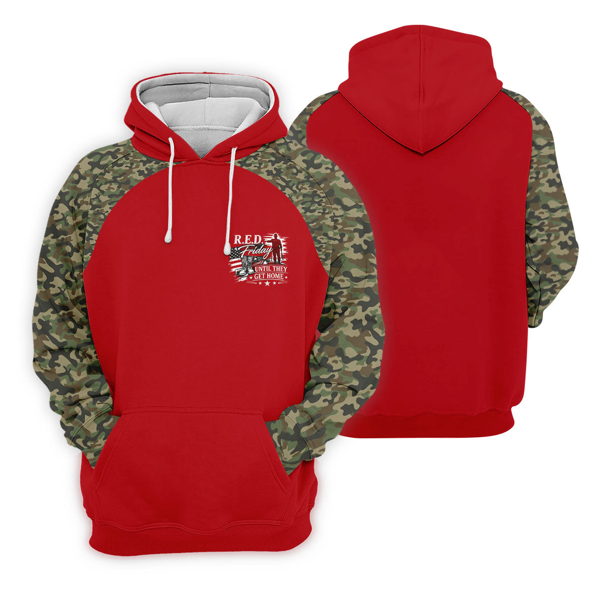 RED Friday Untill They Get Home Red Camo Golf Shirt, Veteran Memorial 250 Years Polo Shirtor Men