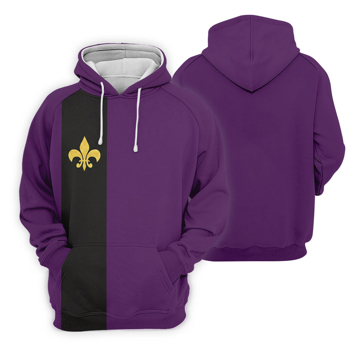 Mardi Gras Fleur De Lis Black Vertical Stripe Purple Golf Shirt, Polo ShirtFor Men, Golf Shirts For Men