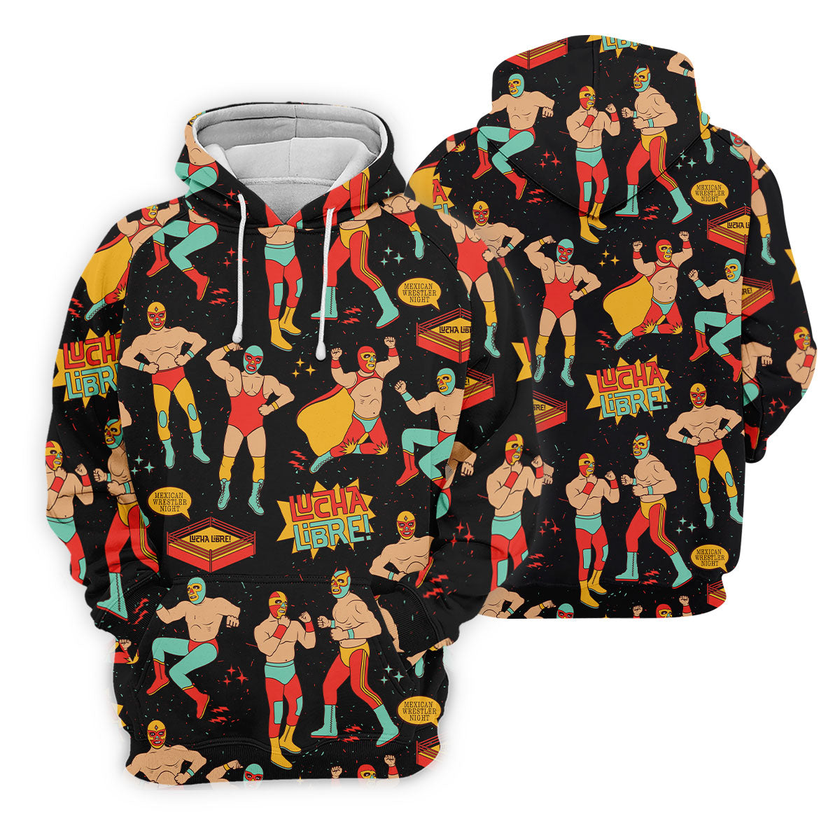 Black Lucha Libre Mexican Wrestler Pattern Golf Shirt, Ladies Golf Shirts, Golf Polo For Women
