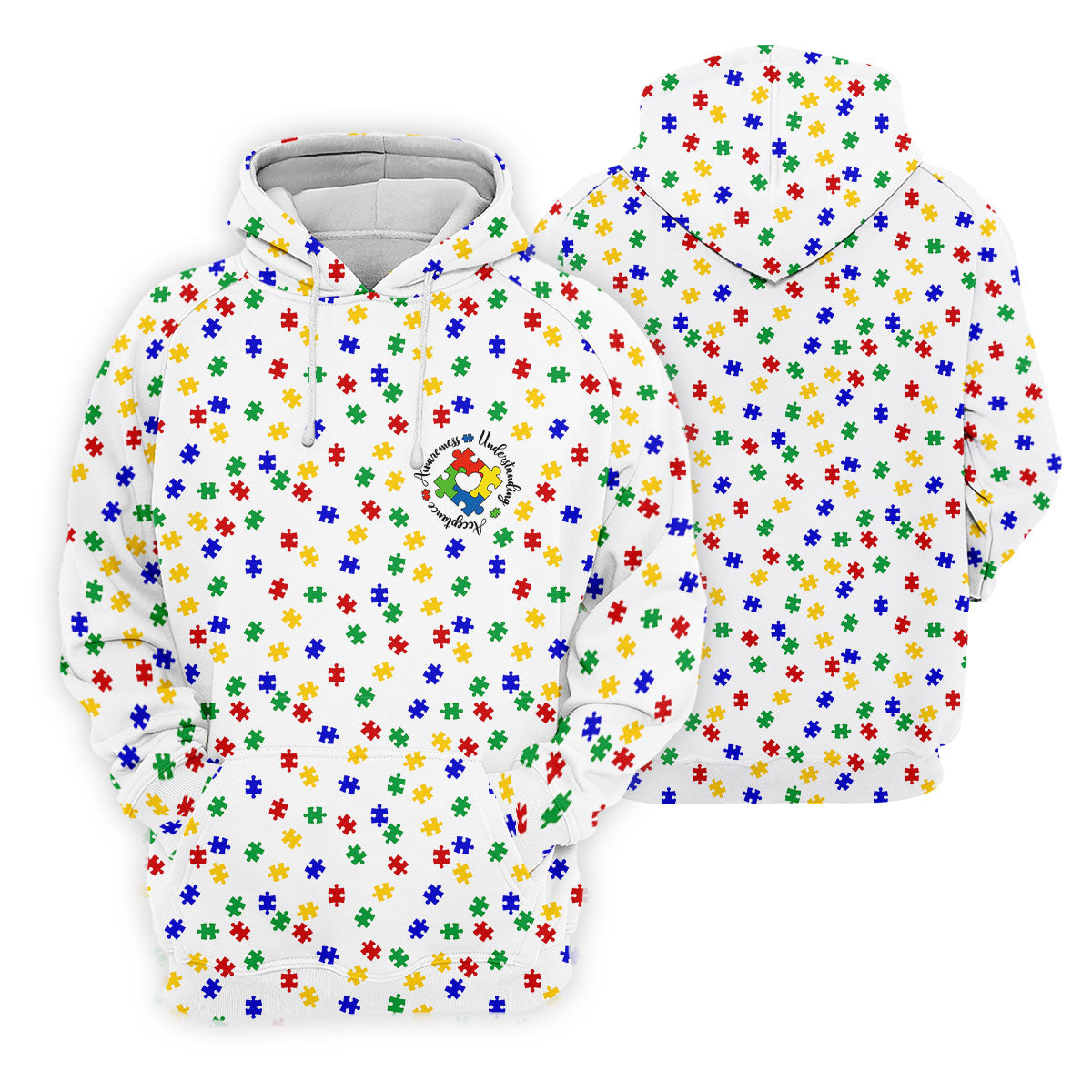 Awareness Understanding Acceptance Autism Puzzle Men's Polo ShirtAutism Awareness Shirt, Golf Shirts For Men