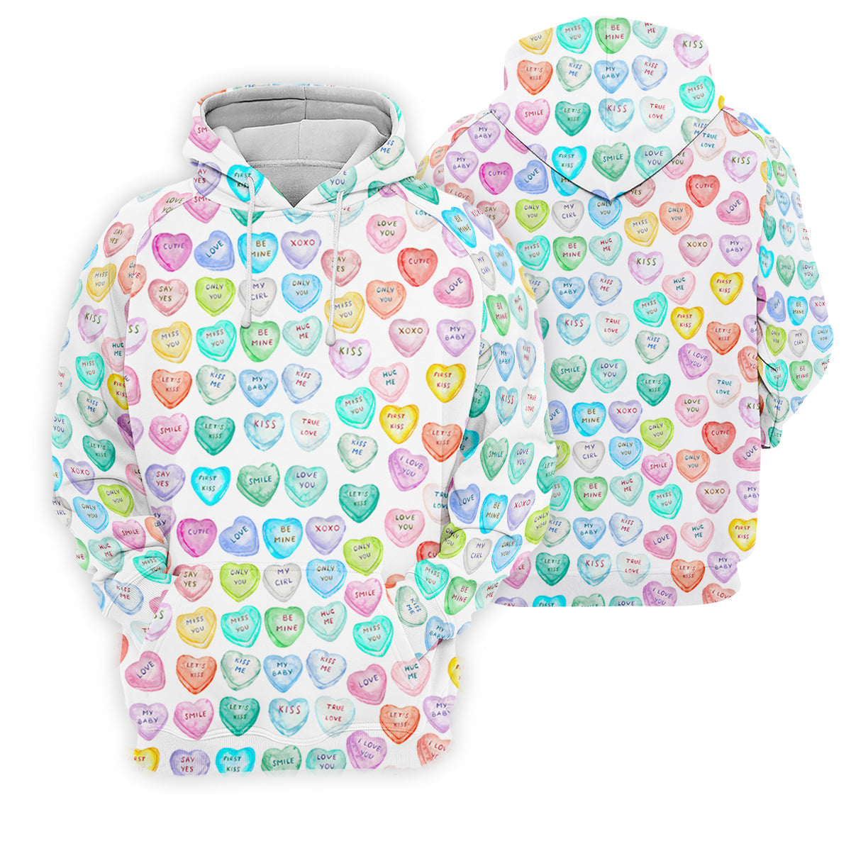Sweet Words Watercolor Heart Golf Tops For Men, Valentines Golf Gift, Polo ShirtFor Men