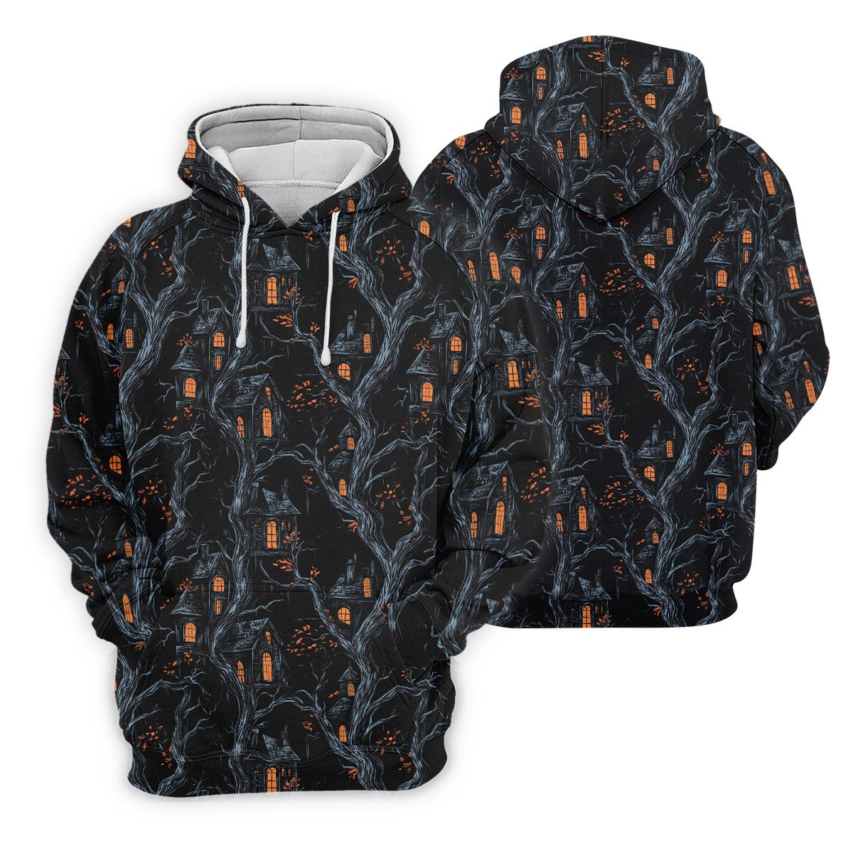 Haunted House Halloween Golf Tops For Men, Black Golf Polo ShirtGolfing Apparel, Polo For Men