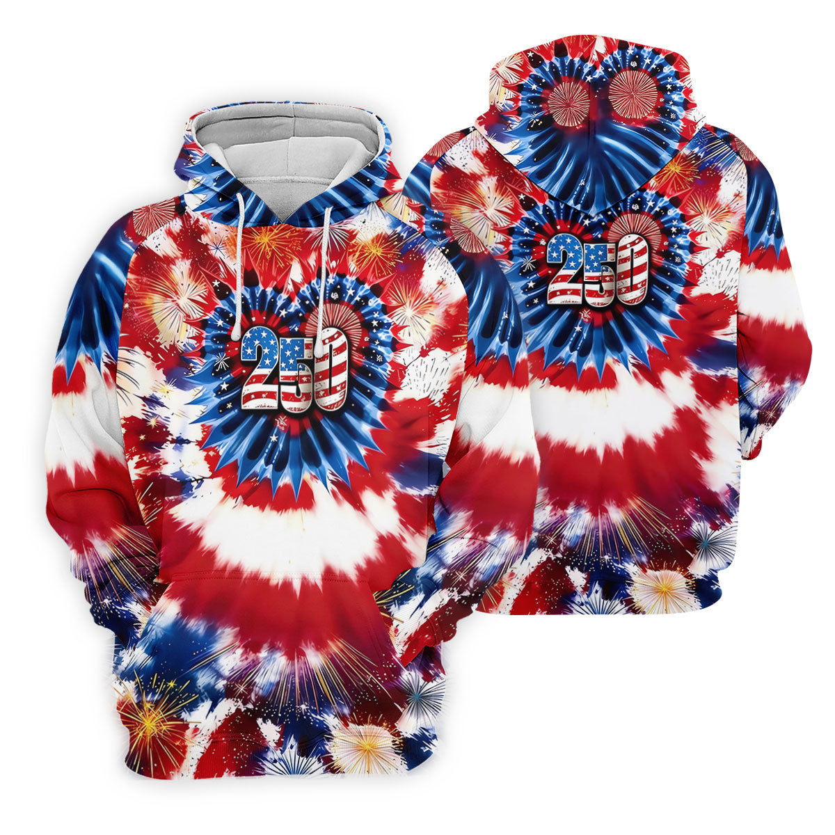 250 Years Red White Blue Tie Dye Print Patriotic Golf Shirt, 4th Of July Golf Shirt For Women