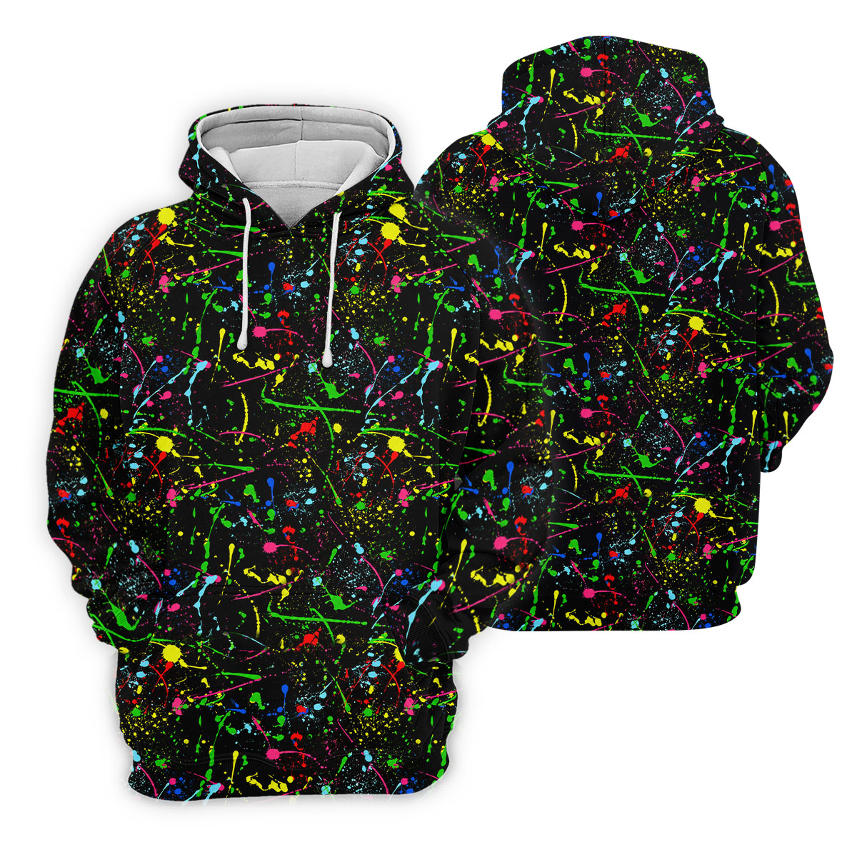 Black Neon Paint Splatter Golf Shirt, Women's Golf Tops, Performance Golf Shirt