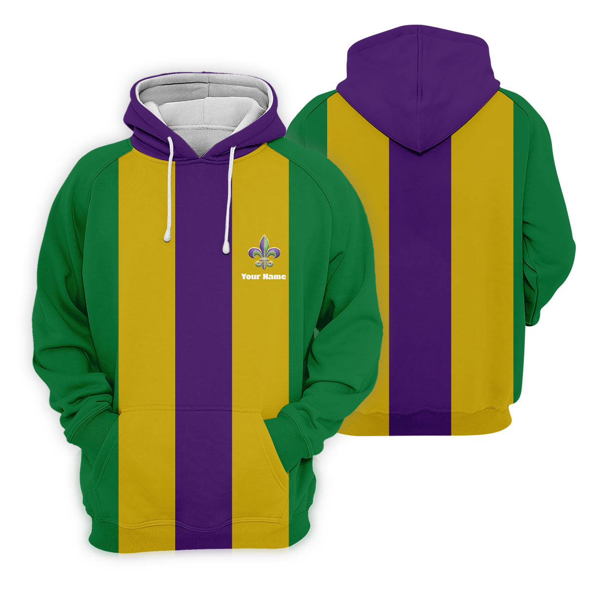Vertical Stripes Purple Green Gold Mardi Gras Golf Shirt, Women's Golf Shirts, Ladies Golf Polos