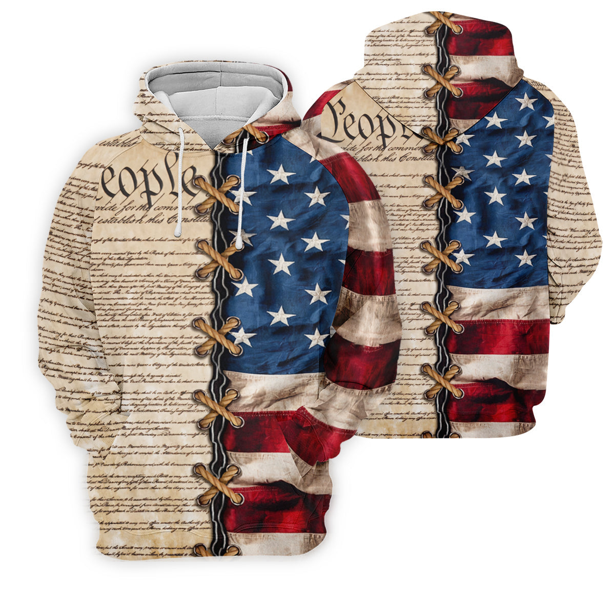 We The People Preamble Patriotic 4th Of July Beige Golf Shirt, 250th Anniversary Golf Shirts For Men