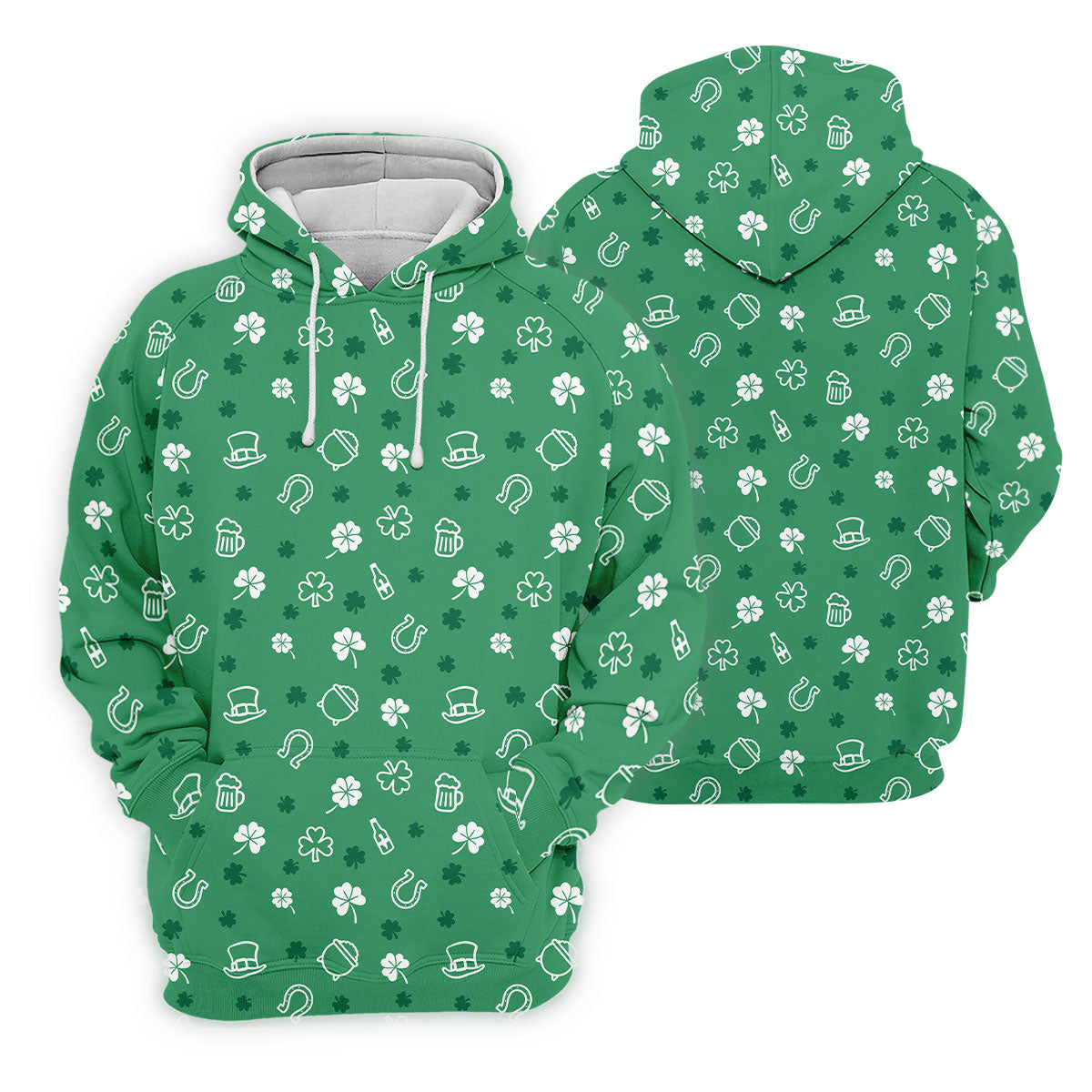 Leprechaun Hat Shamrock Beer Seamless Pattern St. Patrick’s Day Golf Shirt, Polo Shirt Men, Golf Shirts For Men