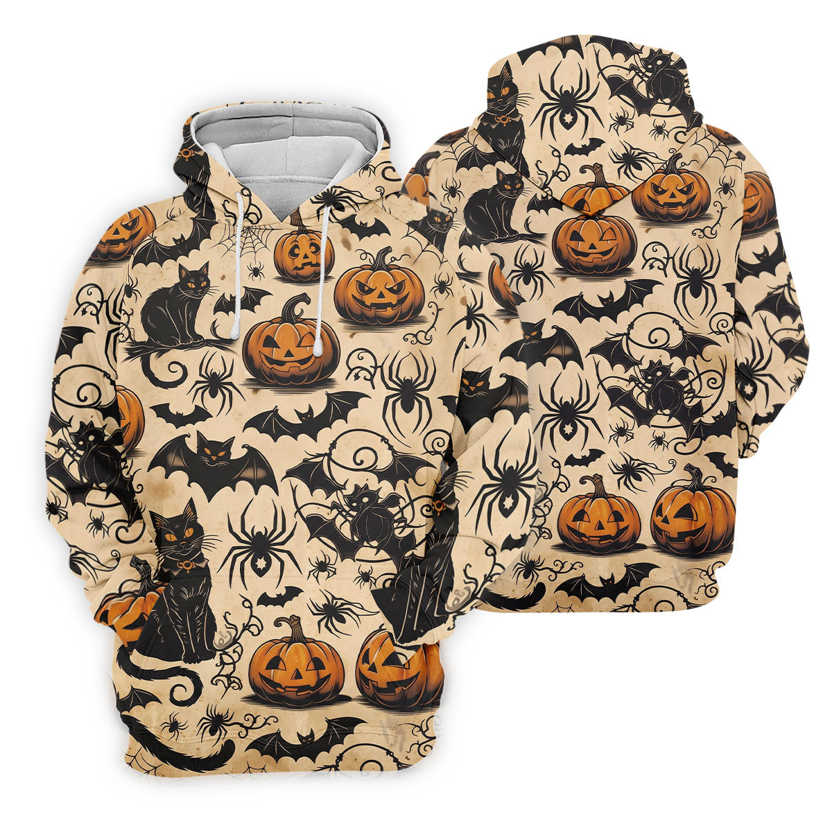 Vintage Halloween Cat Pumpkin Pattern Golf Polo Shirt, Womens Golf Polo, Ladies Golf Shirts