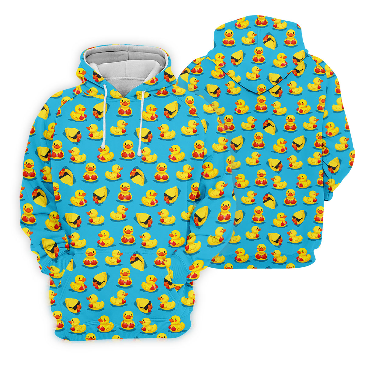 Funny Bikini Rubber Duck Golf Polo Shirt, Hawaiian Golf Shirt, Golf Polo Shirts For Men