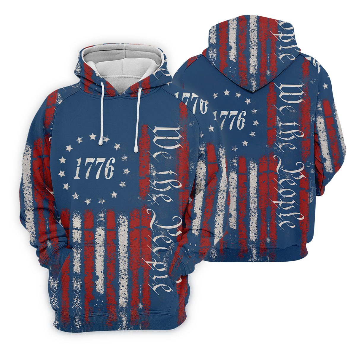 1776 We The People Red White Blue 250th Golf Shirt, Patriotic 4th Of July Golf Shirts For Men