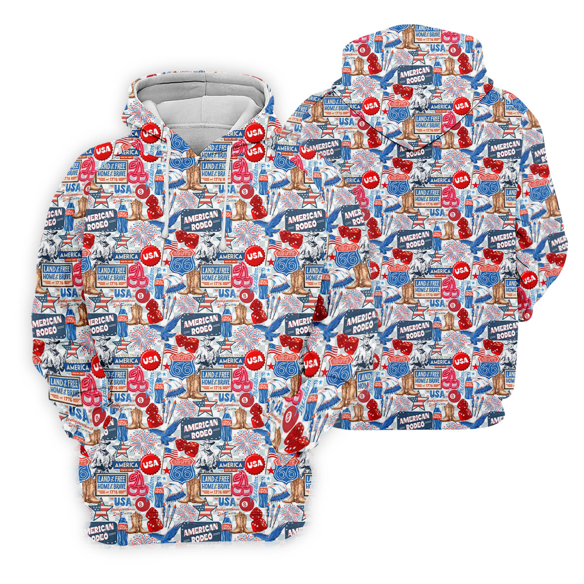 American Rodeo Western Theme Patriotic 4th Of July Golf Shirt, 250th Anniversary Golf Shirts For Men