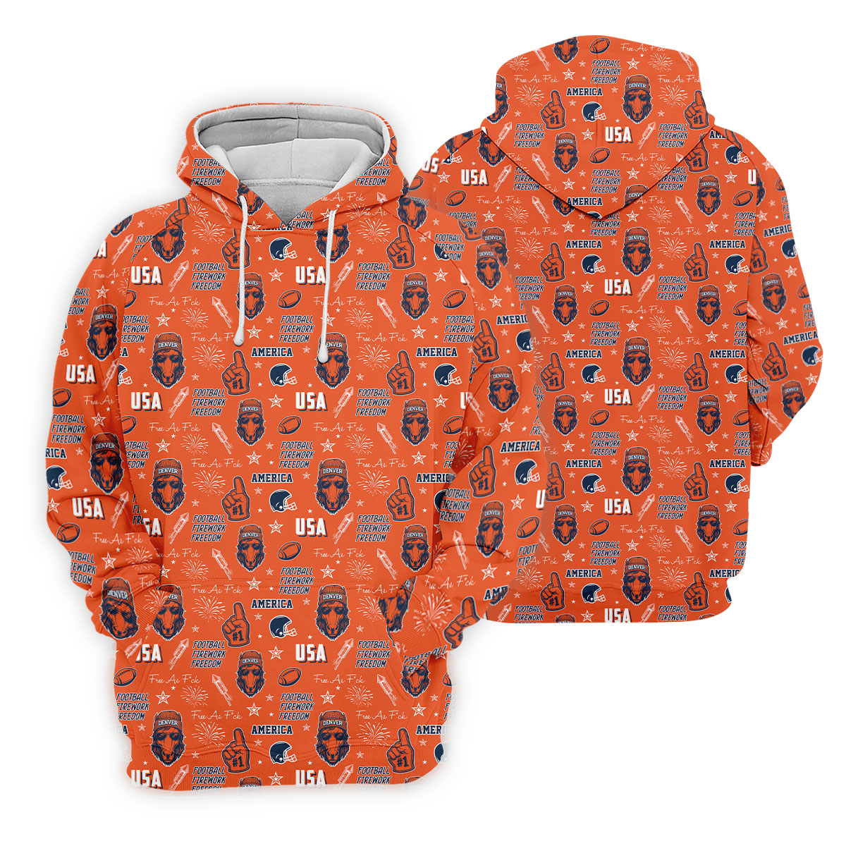 White Horse's Head Orange And Navy Sport Polo, American Football League Gift Ideas For Football Fans