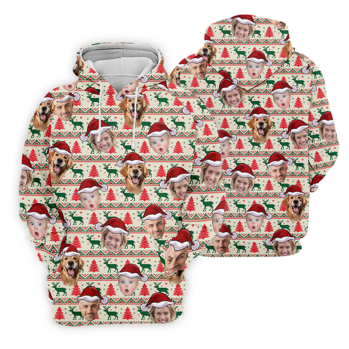 Custom Face Reindeer Christmas Women's Golf Tops, Ladies Golf Shirts, Christmas Golf Gift