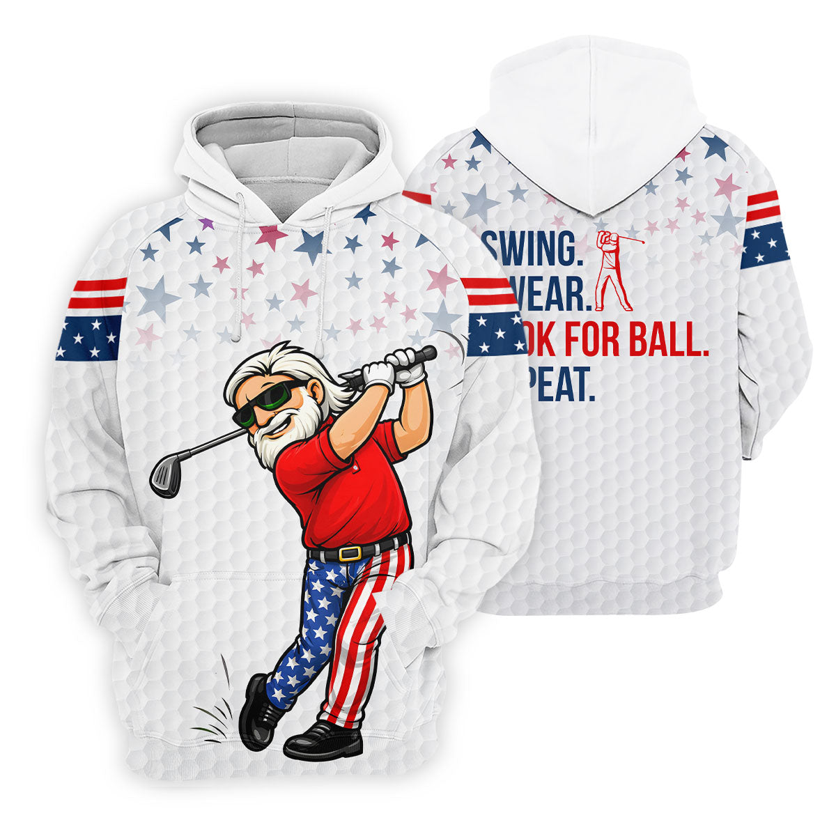 Swing Swear Look For Ball Repeat 250 Years Patriotic 4th Of July Funny Golf Shirt For Women