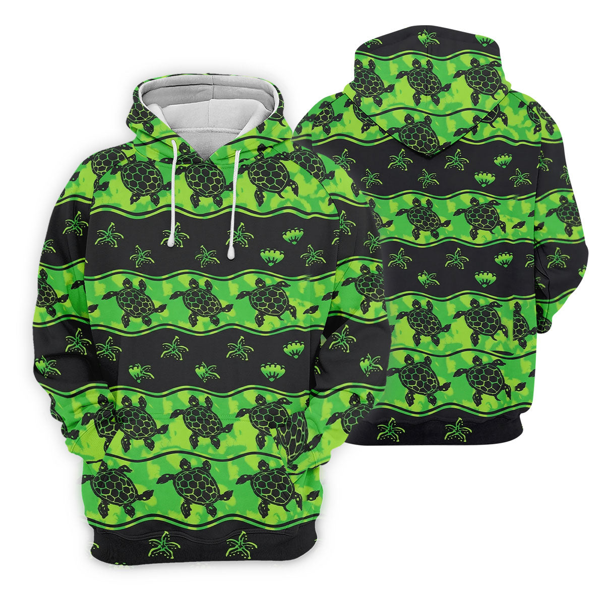Sea Turtles Sea Creatures Pattern Hawaiian Golf Shirt, Polo Shirtor Men, Golfing Apparel