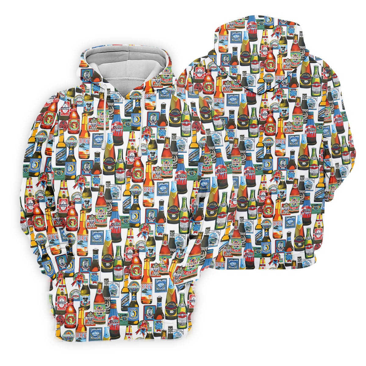 Beer Bottle Labels White Golf Shirt, Fun Women's Golf Shirts, Women's Golf Tops, Ladies Golf Shirt