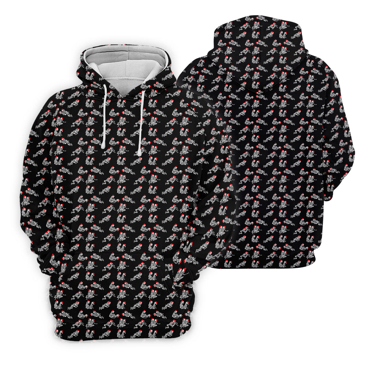 Skeleton Santa Hat Funny Golf Shirt, Fun Golf Shirts For Men, Christmas Golf Shirt, Golf Shirts For Men