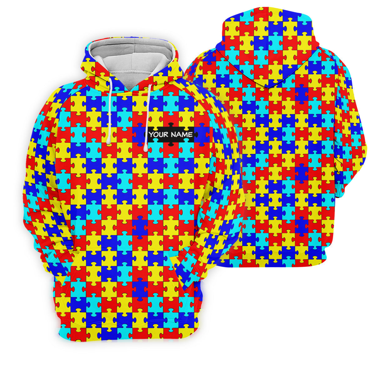Autism Awareness Colorful Puzzle Pattern Ladies Golf Shirts, Golf Shirt For Women, Ladies Golf Polos