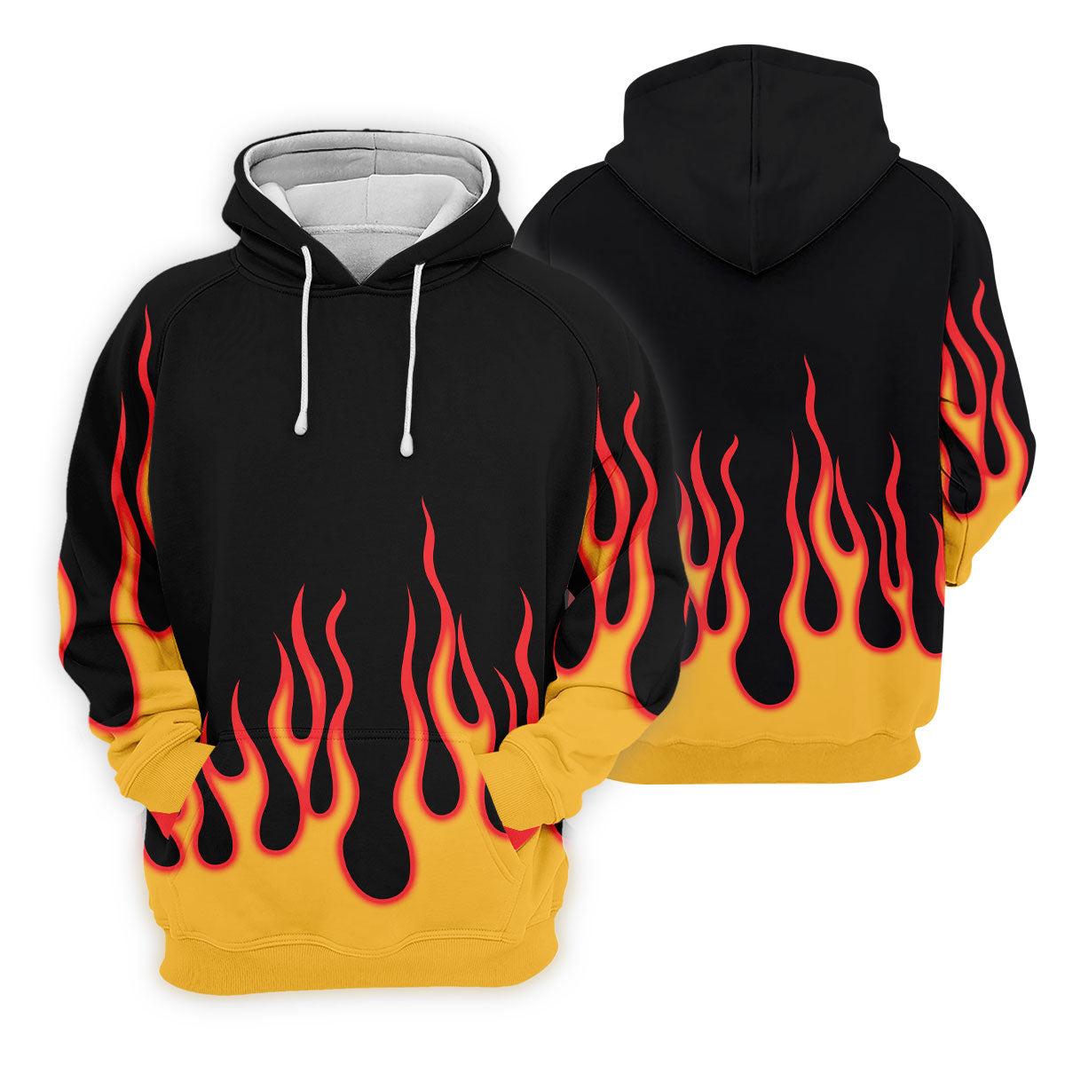 Retro Flame Fire Pattern Golf Shirt, Women's Golf Shirt, Hawaiian Golf Shirt