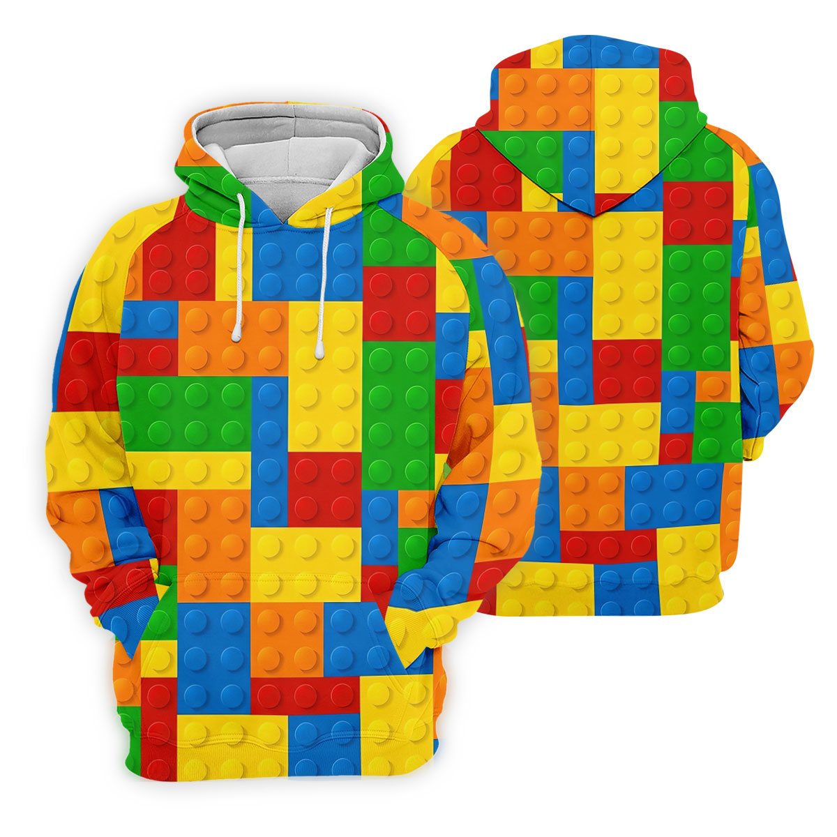 Lego Pattern Colorful Golf Shirt, Golf Tops For Men, Polo ShirtFor Men, Golf Shirts For Men