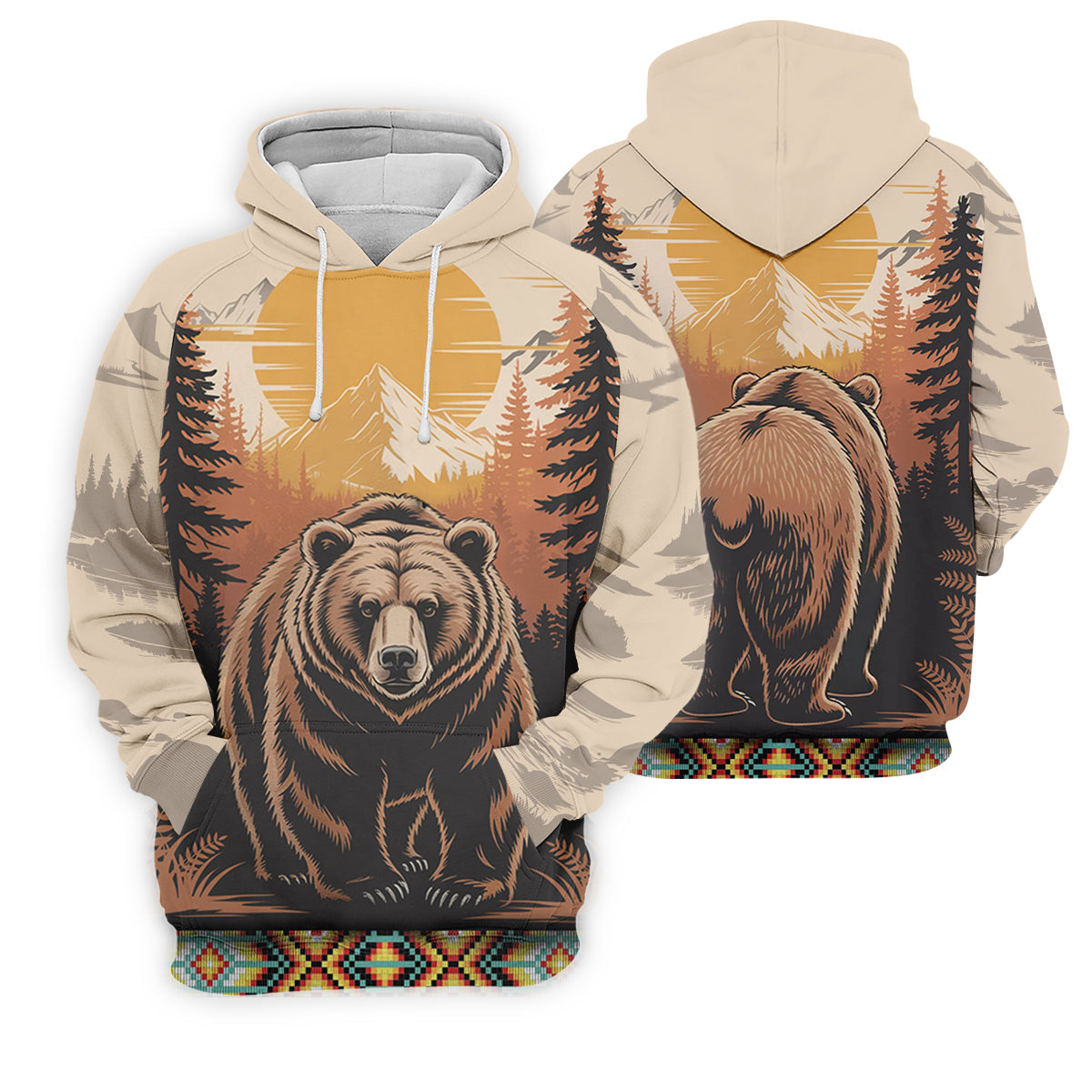 Native Heritage Wild Bear Golf Tops For Men, Native American Ancestry Polo Shirt Men, Indigenous Peoples Month
