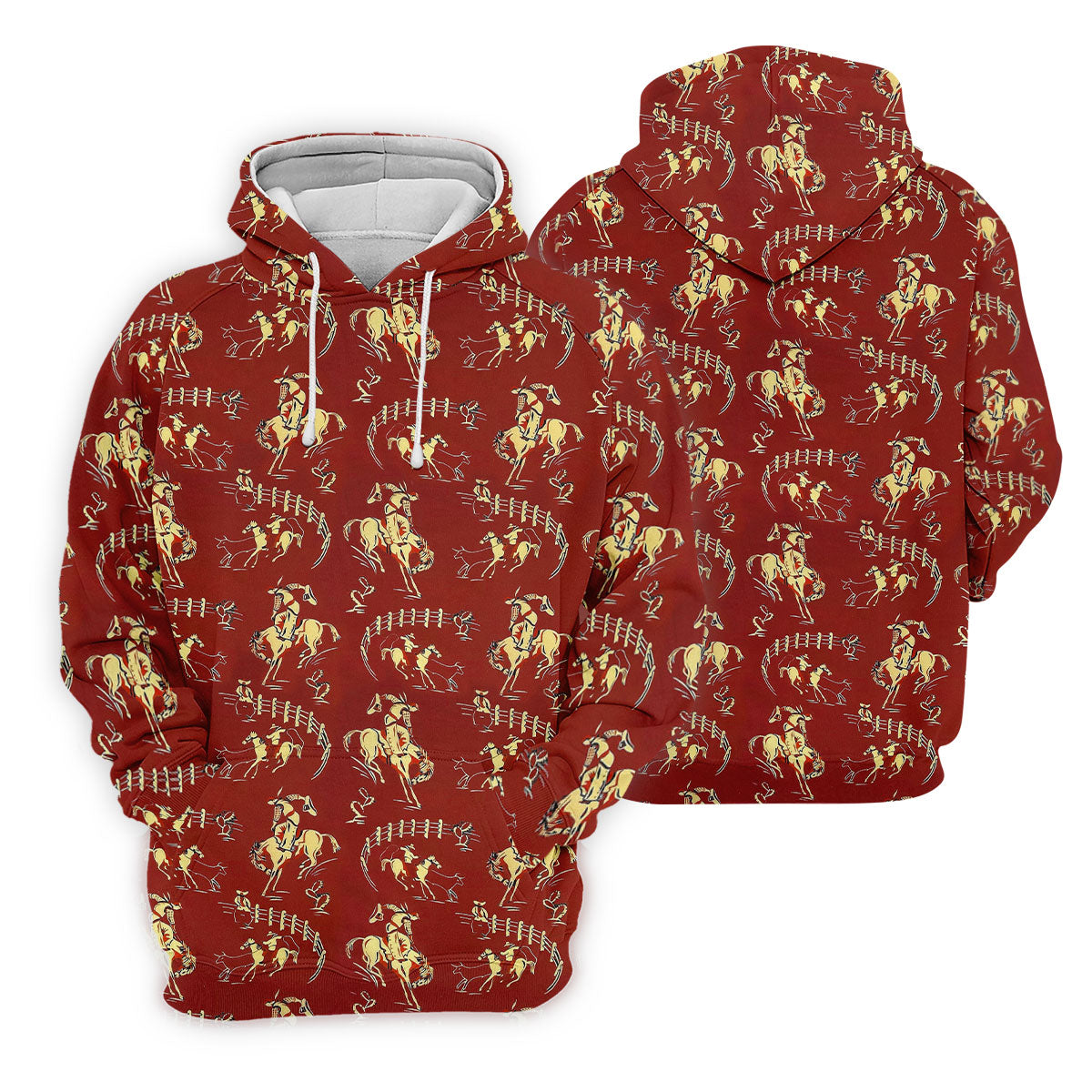Vintage Rodeo Cowboy Pattern Golf Polo Shirt, Women's Golf Apparel, Ladies Golf Shirt