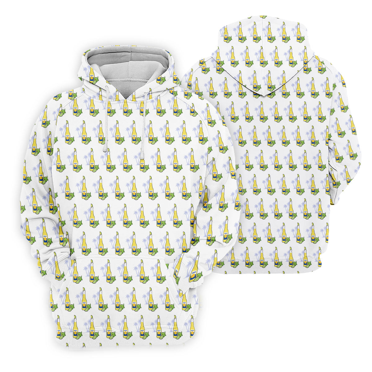 Beer And Lime Palm Tree Pattern Tropical Golf Shirt, Golf Shirts For Men, Polo ShirtFor Men