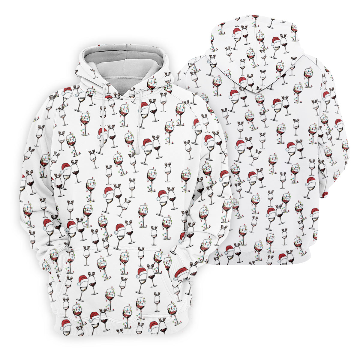 Wine Glass Christmas Lighting Golf Tops For Men, Christmas Golf Shirt, Polo ShirtFor Men