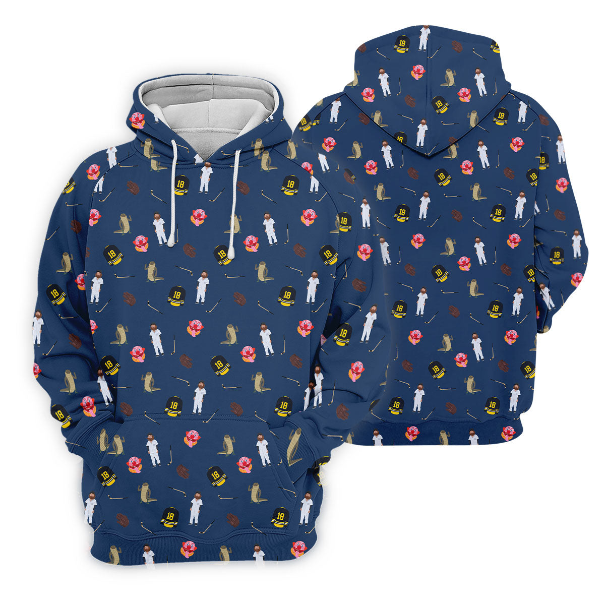 Sport Movie Character Funny Aligator Clown Head Navy Golf Shirt, Men's Funny Golf Shirts, Golf Shirts For Men