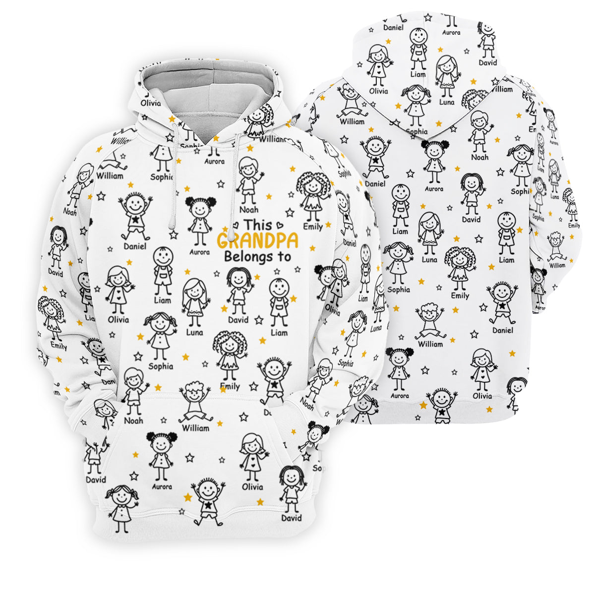 This Grandpa Dad Belongs To Kids Pet White Golf Shirt, Polo ShirtFor Men, Golf Gift For Men