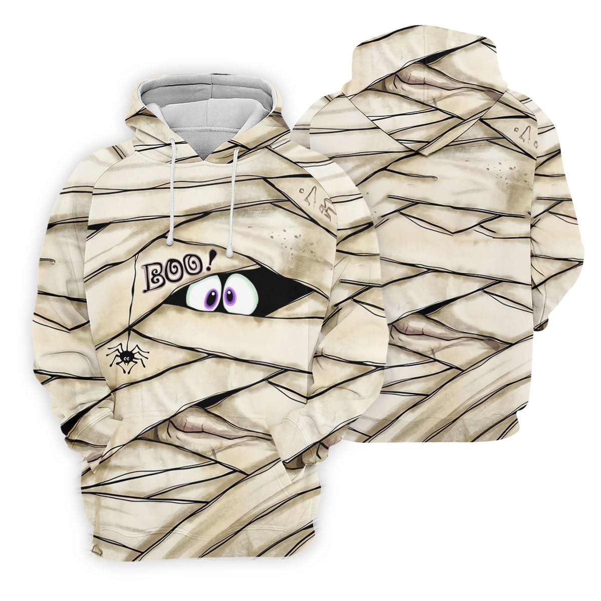 Cute Mummy Peeking Eyes BOO Halloween Golf Polo Shirt, Womens Golf Polo, Ladies Golf Shirts