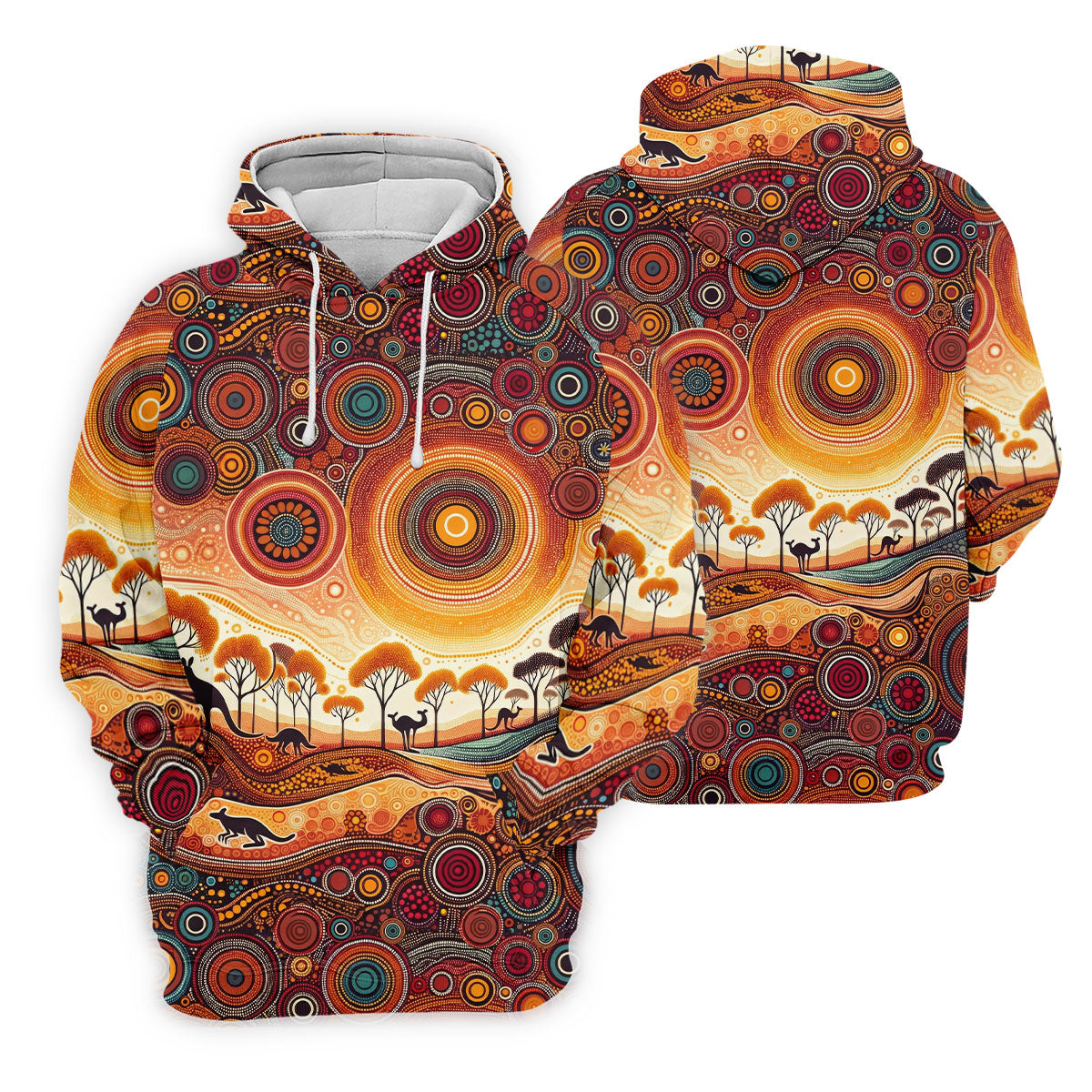 Australian Aboriginal Colourful Art Golf Tops For Men, Australia Kangaroo Polo Shirtor Men