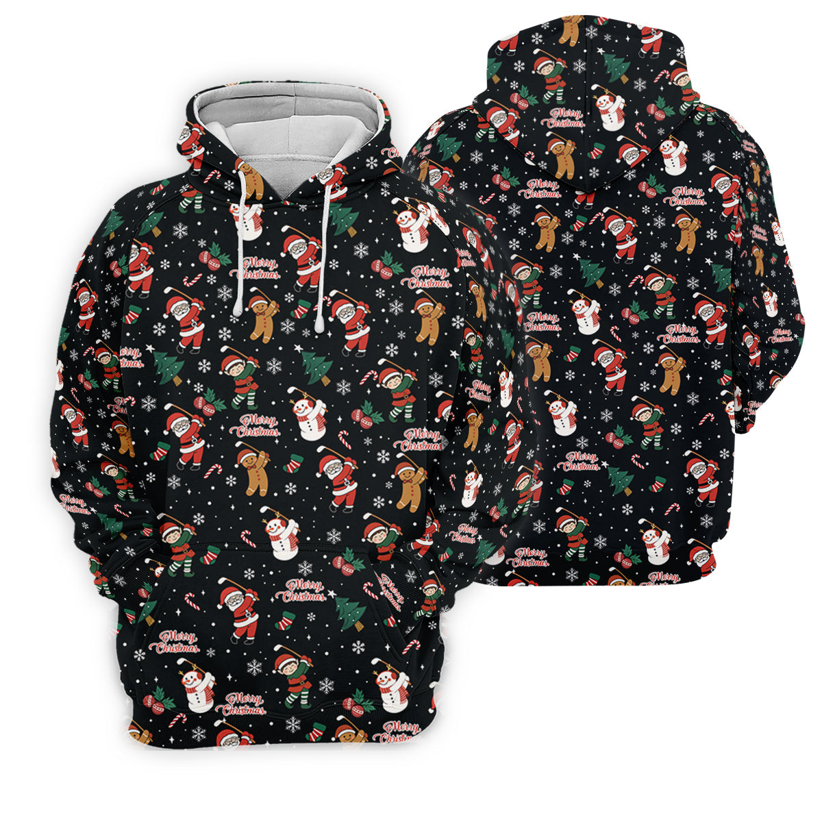 Merry Xmas Santa Gingerbread Snowman Christmas Golf Shirt, Ladies Golf Shirts, Golf Gifts For Women