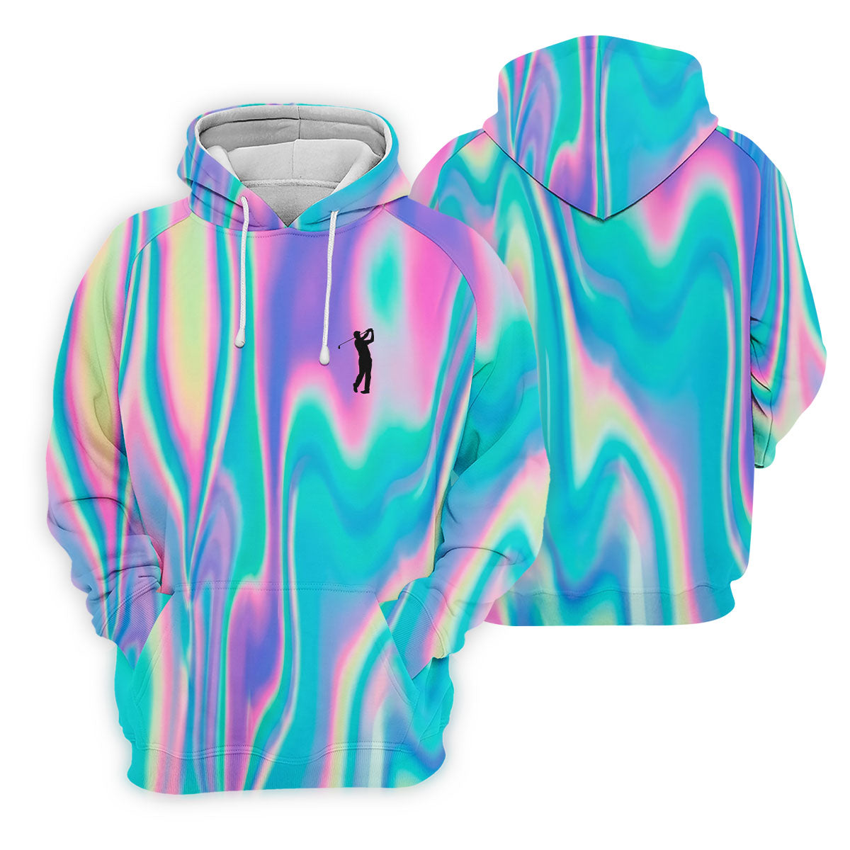 Shimmering Gradient Pattern Golf Shirts For Men, Polo ShirtFor Men, Golfing Apparel