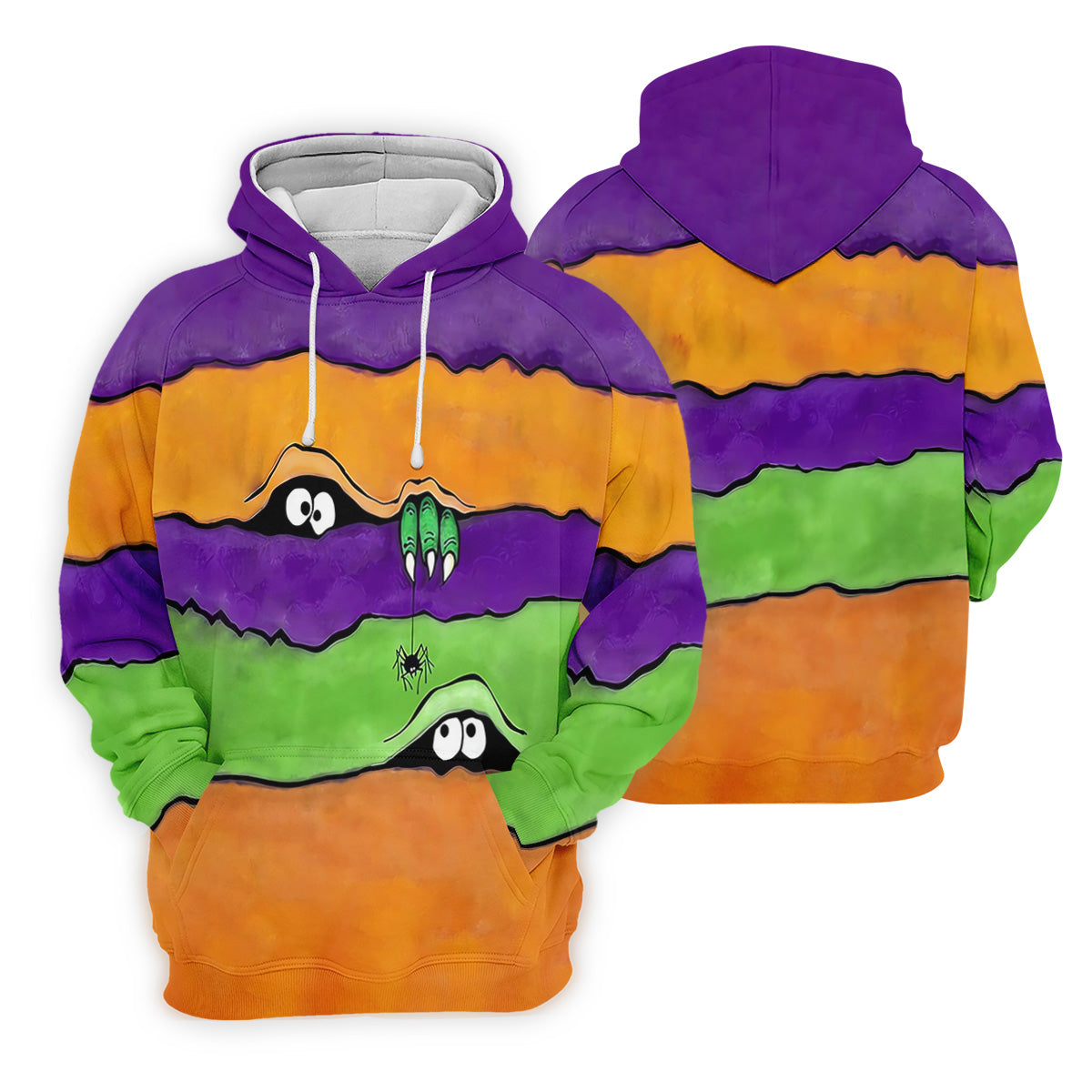 Funny Halloween Peeping Eyes Ladies Golf Polos, Women's Golf Tops, Halloween Golf Shirt