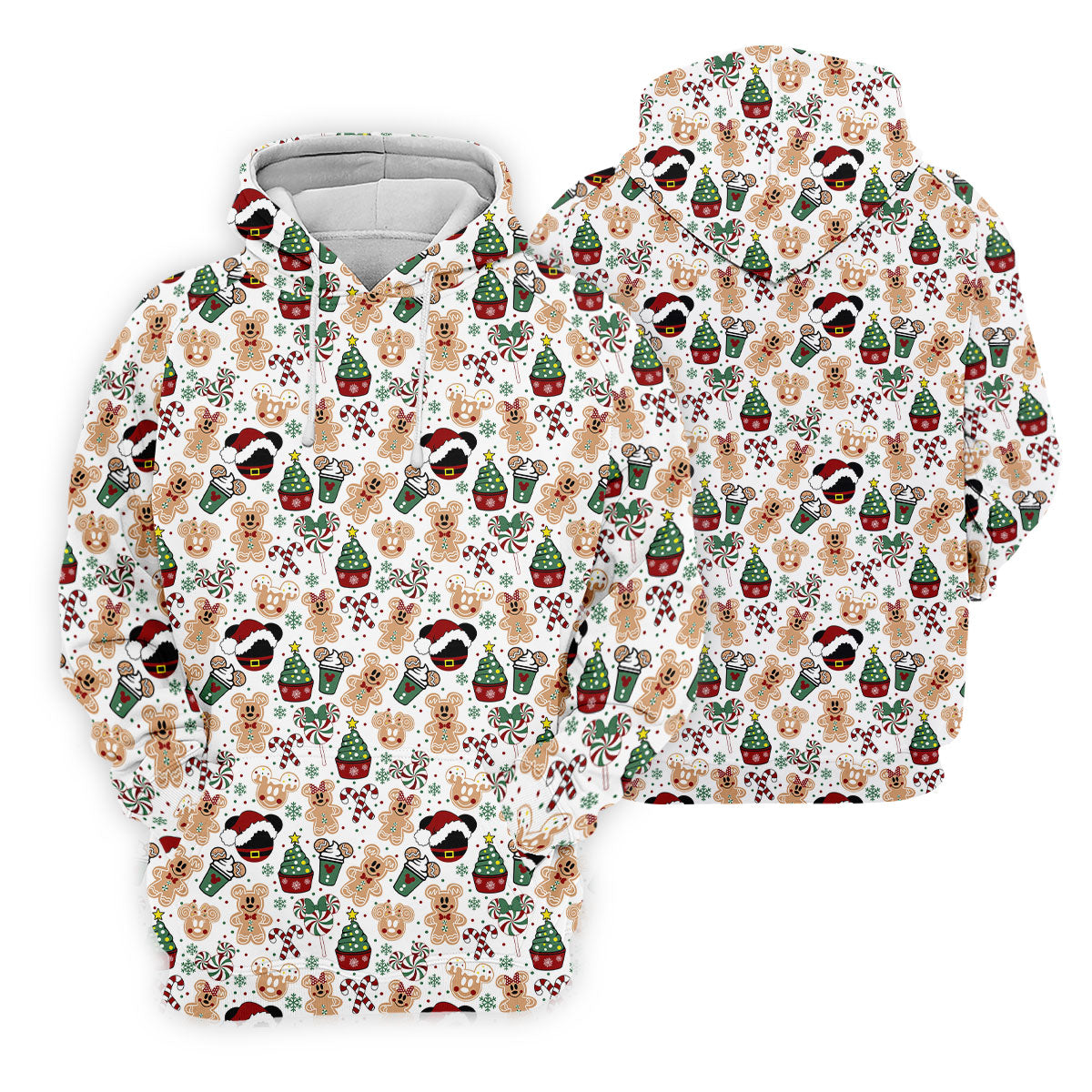 Christmas Sweets Pattern Women Golf Top, Cartoon Print Ladies Golf Polos, Christmas Golf Shirt, Golfing Apparel