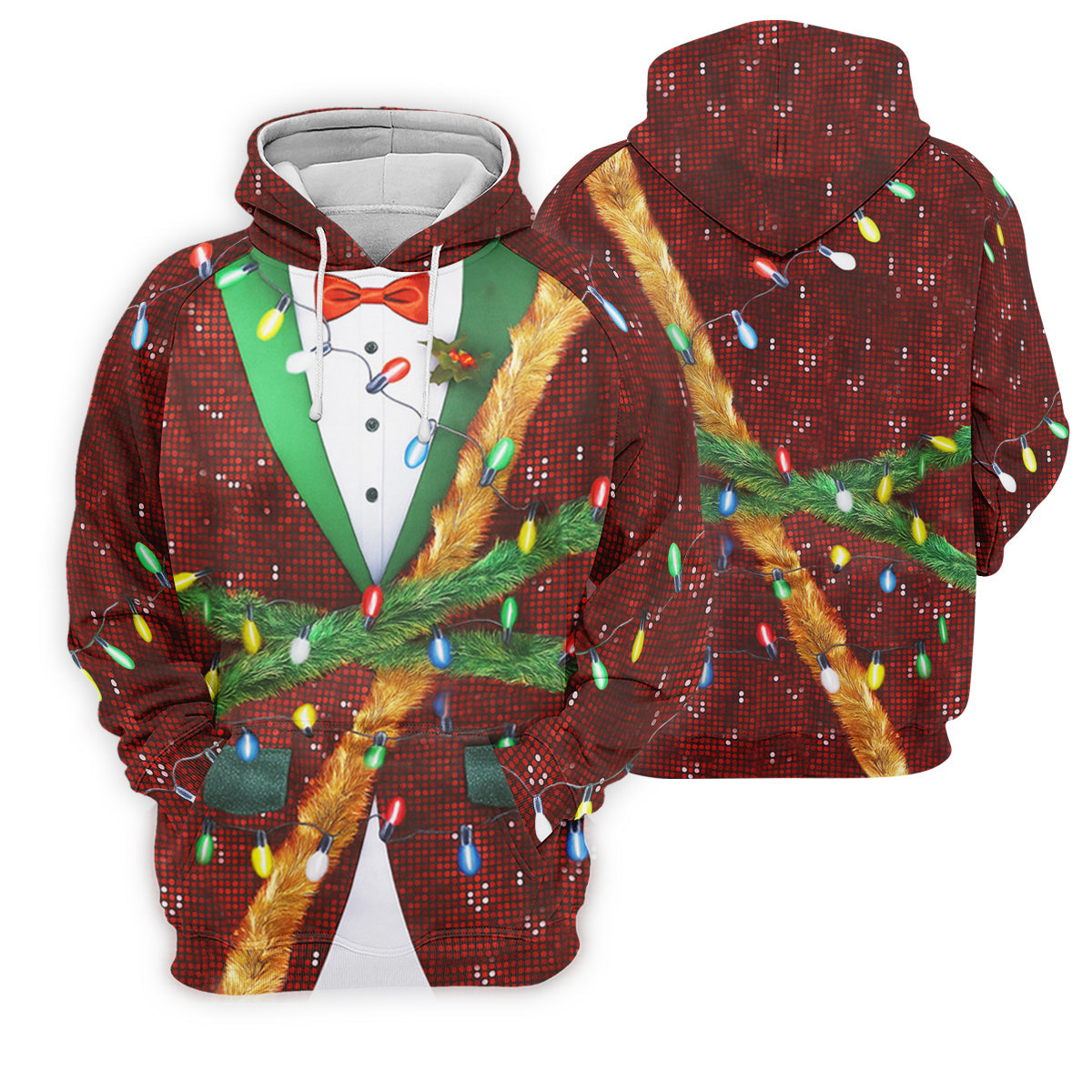 Christmas Lights Disco Ball Pattern Women Golf Top, Christmas Golf Shirt, Ladies Golf Tops
