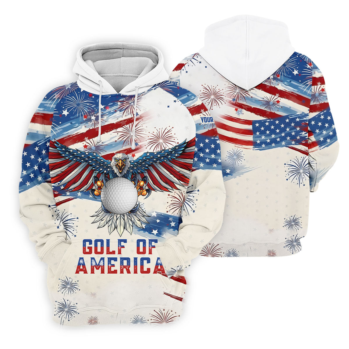 Golf Of America 250th Anniversary Red White Blue Brush Stripes Patriotic 4th Of July Golf Shirts For Men
