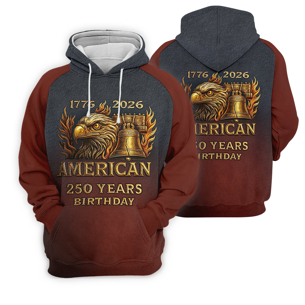 American 250 Years Birthday Navy And Maroon Golf Shirts For Men, 250th Anniversary Polo ShirtFor Men