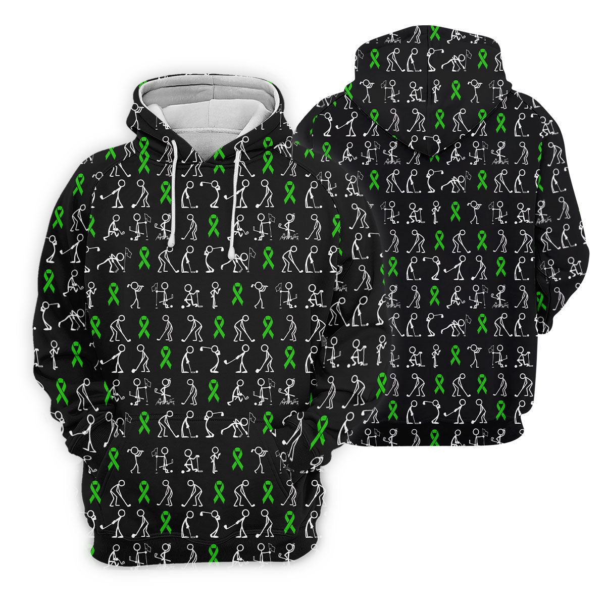 Lymphoma Cancer Green Ribbon Women Golf Top, Cancer Awareness Shirt, Ladies Golf Polos
