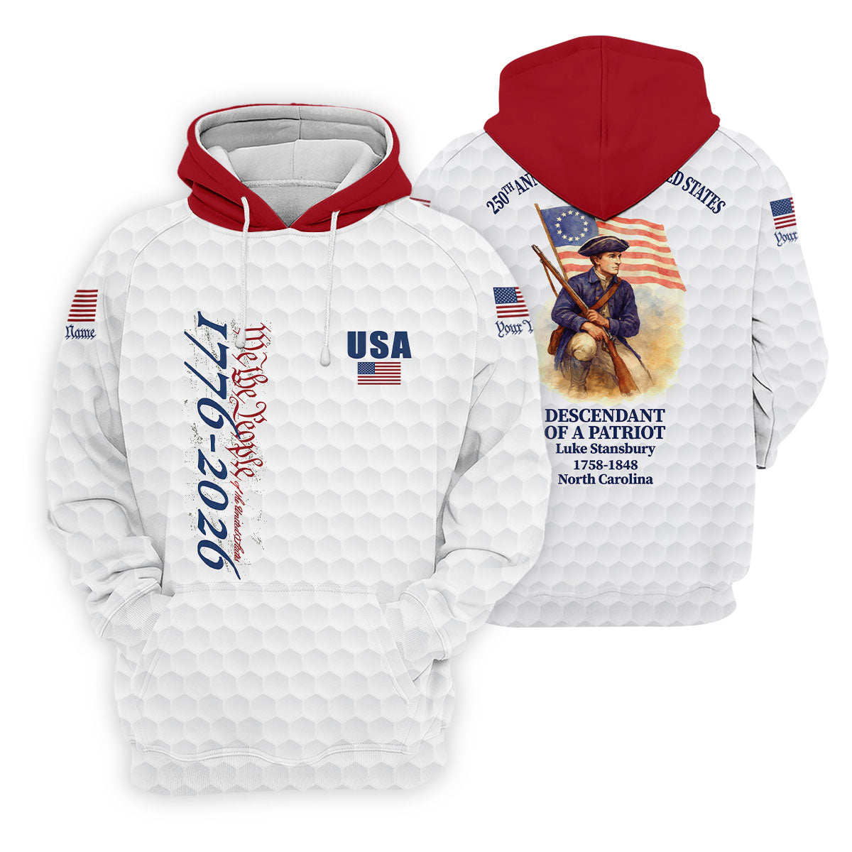Descendant Of A Patriot Golf Tops For Men, 250 Years of America Golf Shirt, Patriotic Polo ShirtFor Men