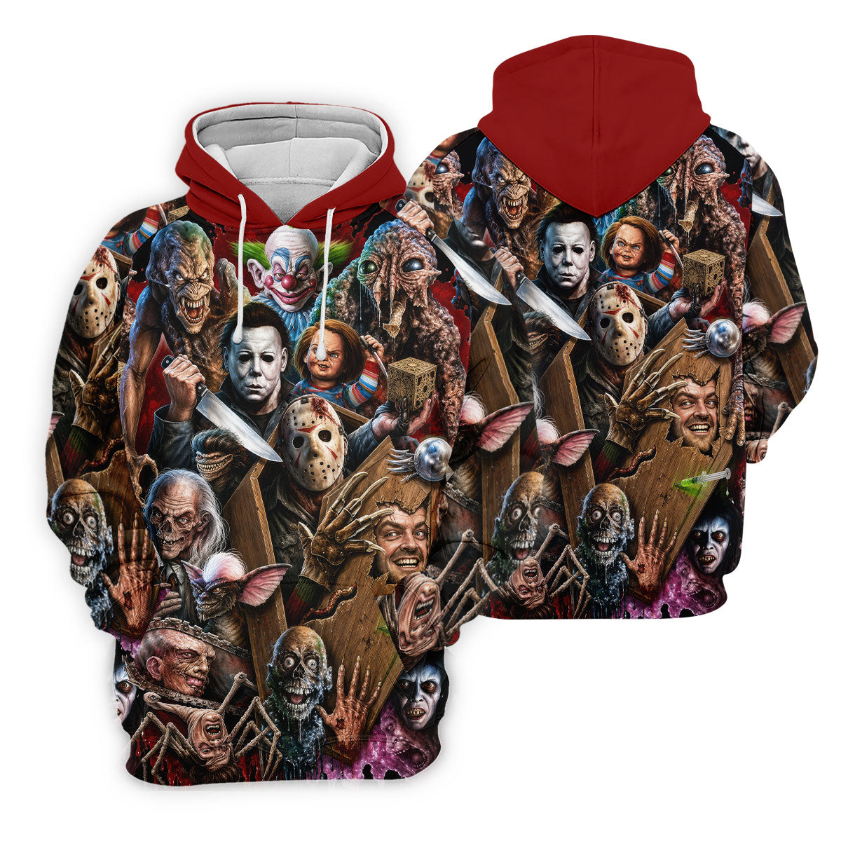 Classic Horror Character Halloween Golf Shirt, Mens Golf Apparel, Hawaiian Golf Shirt