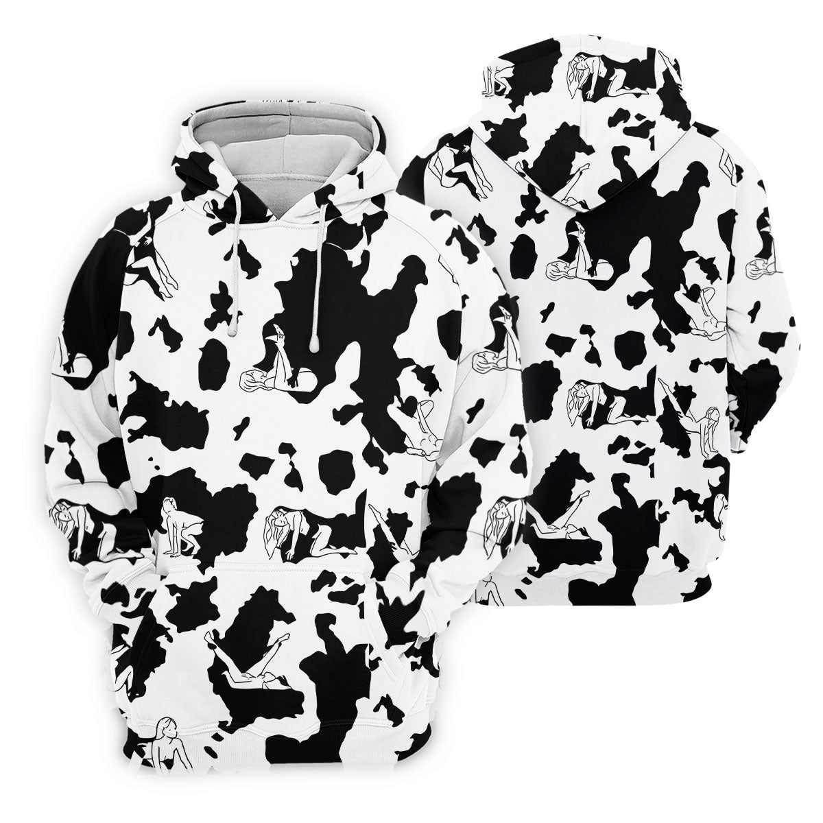 Cow Print Golf Shirt, Adult Humor Hidden Pin Up Pattern, Golf Shirt For Men