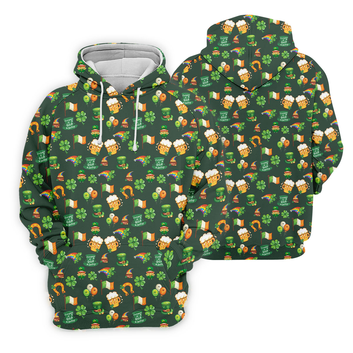 Everyone Is Irish Today Shamrock St Patrick's Day Dark Green Golf Shirt, Polo ShirtFor Men, Golf Shirts For Men