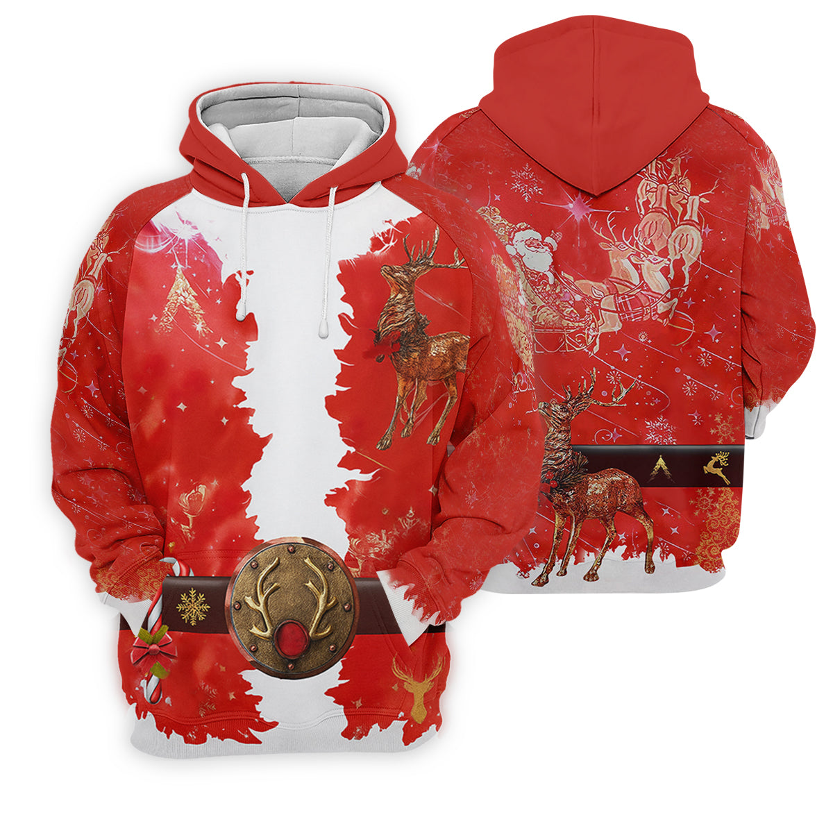 Santa Claus Christmas Print Fun Women's Golf Shirts, Cute Golf Outfit, Ladies Golf Shirts, Golfing Apparel