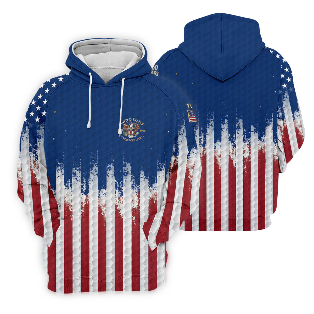250 Years Of Liberty Distressed American Flag Golf Shirt, Patriotic 4th Of July Golf Shirts For Men
